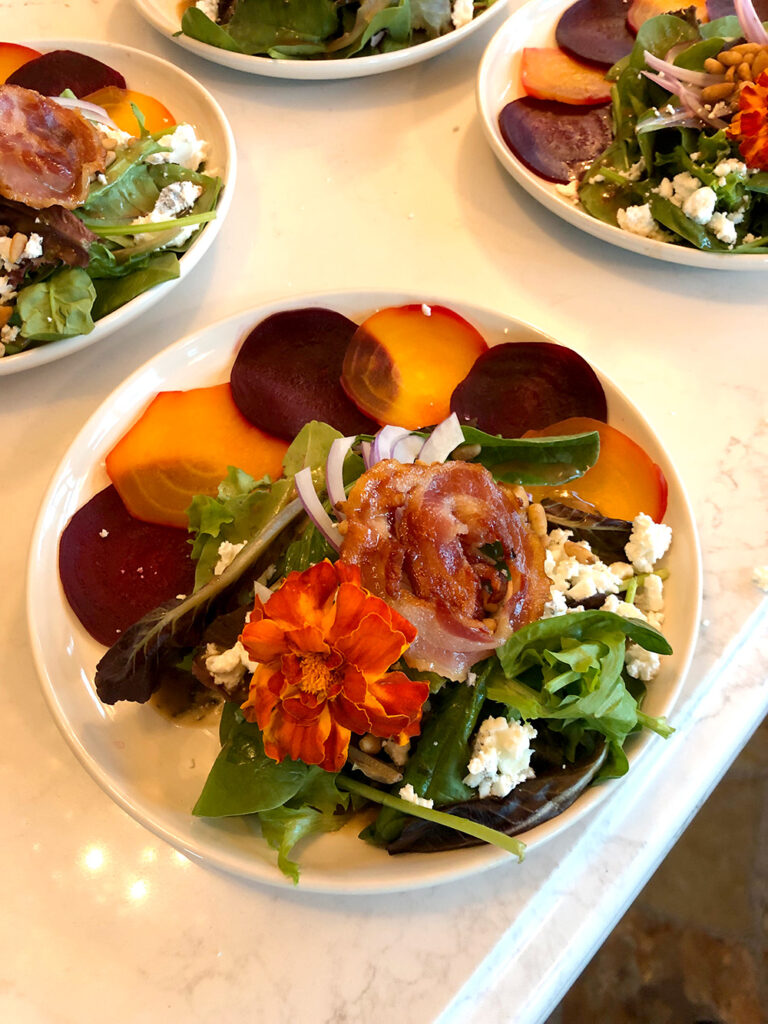 beets tenderloin salad served by pc elite private chefs