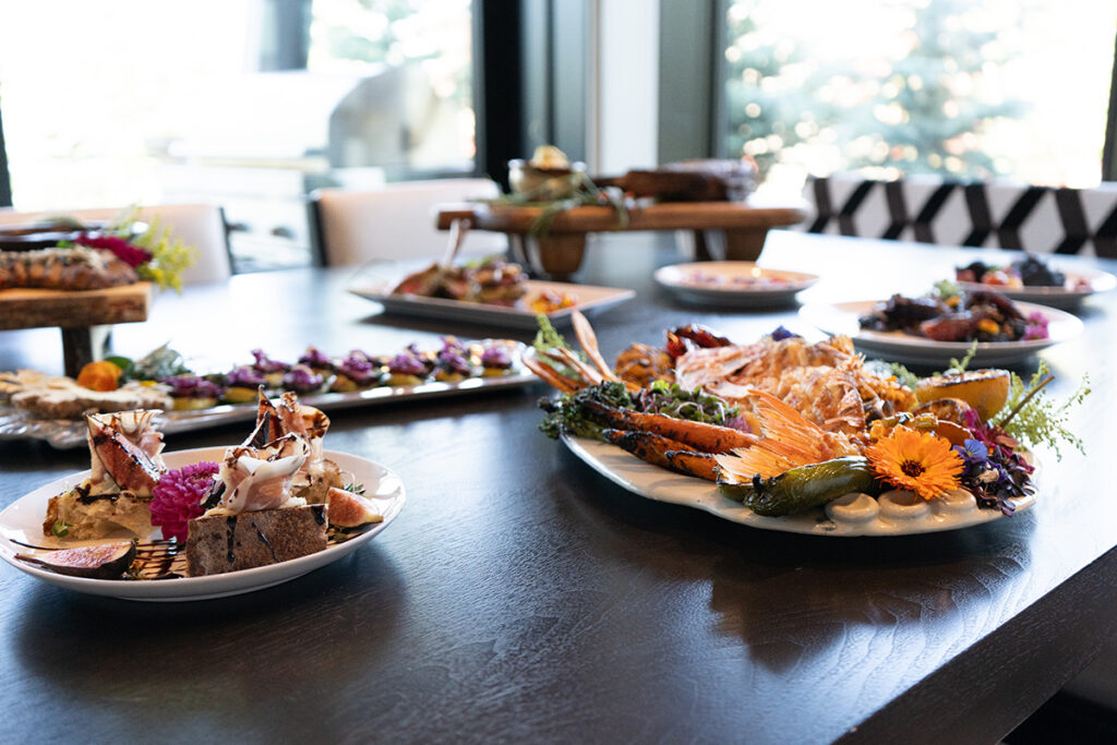 fine dining spread with a variety of appetizers served by park city elite private chefs