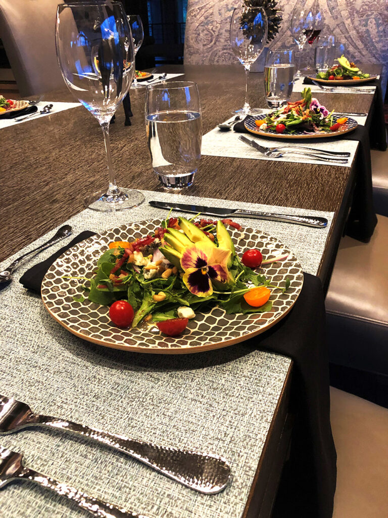 Fresh salad with tomatoes and avocado