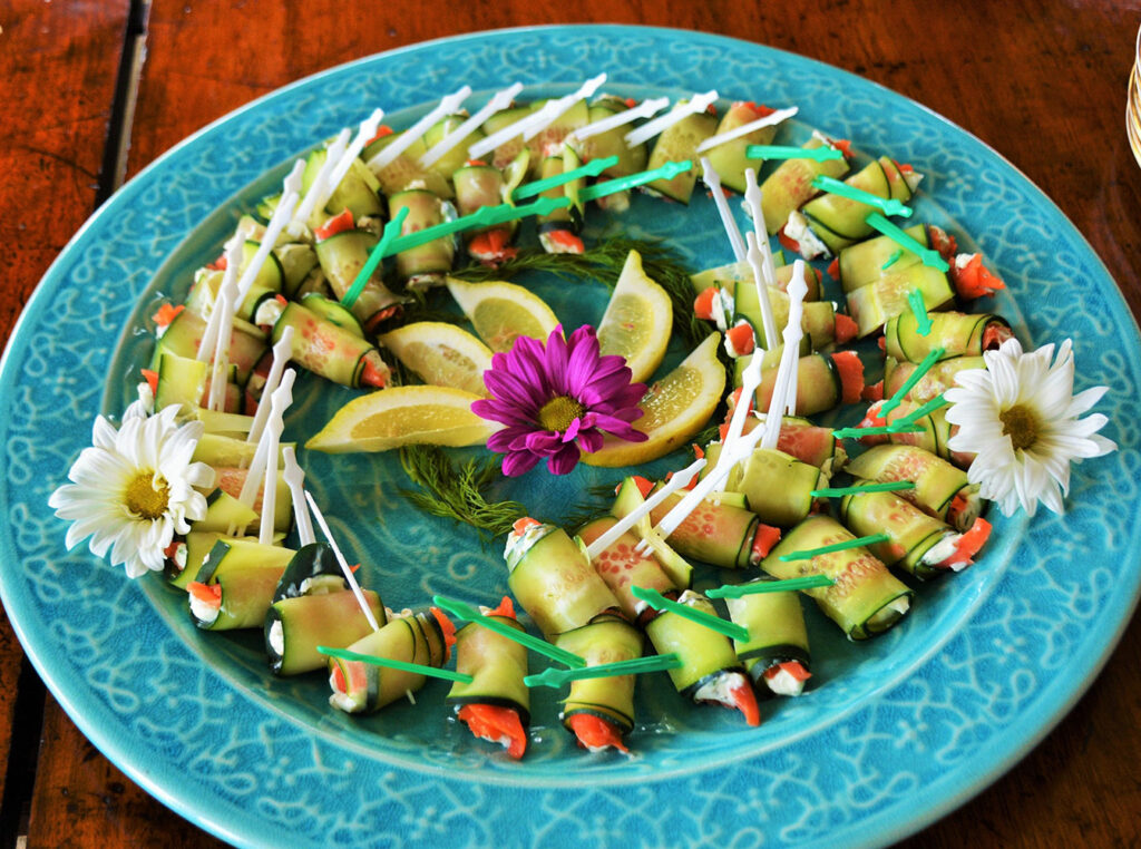 fresh spring time rolls served as appetizers by park city elite private chefs