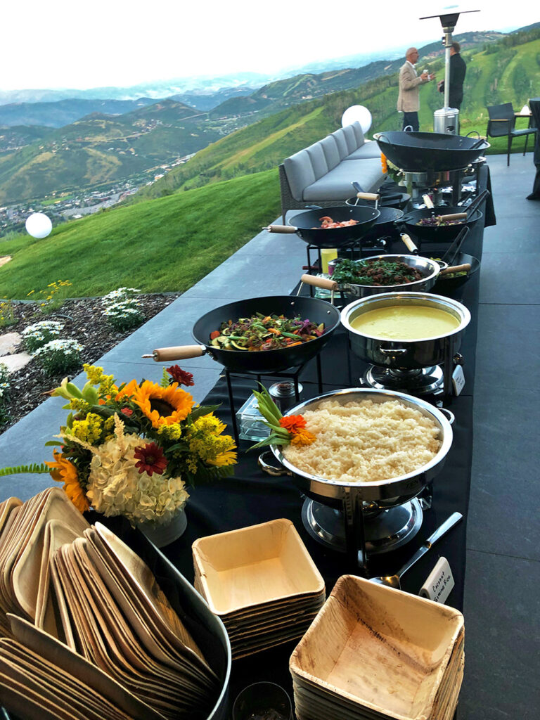 Private buffet bar served by park city elite private chefs